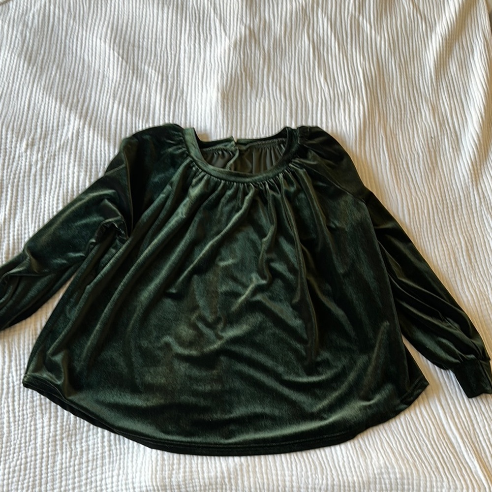 Elegant Green Velvet Women's Top